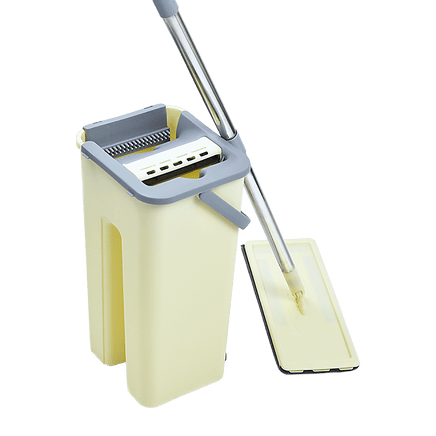 4x Microfiber Pads Flat Mop Bucket Kit 360 Rotating Self Wash Cleaning Commercial Kings Warehouse