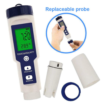 5-IN-1 Digital Water Quality Tester Waterproof pH TDS EC Temperature Meter Pool Auto Accessories Kings Warehouse