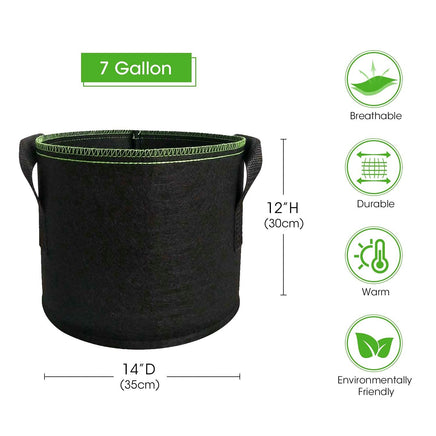 5-Pack 5 Gallons Plant Grow Bag Flower Container Pots with Handles Garden Planter Kings Warehouse