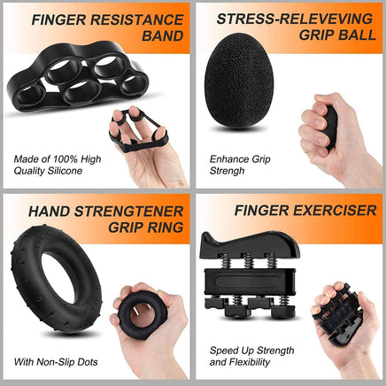 5 Pack Adjustable Resistance Hand Gripper Exerciser Workout Kit Kings Warehouse