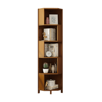 5-Shelf Corner Bookcase Industrial Bookshelf Display Storage Stand Furniture Kings Warehouse
