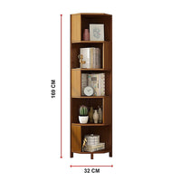 5-Shelf Corner Bookcase Industrial Bookshelf Display Storage Stand Furniture Kings Warehouse