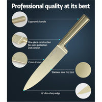 5-Star Chef 6PCS Kitchen Knife Set Stainless Steel Nonstick Block Chef Sharp Home & Garden Kings Warehouse