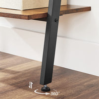 5-Tier Bookshelf Rack, Rustic Brown and Black Furniture Kings Warehouse