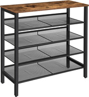 5-Tier Shoe Rack, Industrial Shoe Organizer Storage Bench Furniture Kings Warehouse
