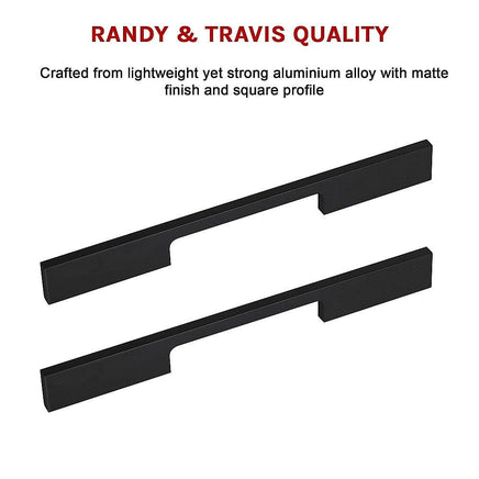 5 x 160mm Kitchen Handle Cabinet Cupboard Door Drawer Handles square Black furniture pulls Furniture Kings Warehouse