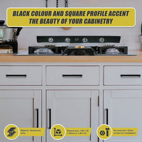 5 x 96mm Kitchen Handle Cabinet Cupboard Door Drawer Handles square Black furniture pulls Furniture Kings Warehouse