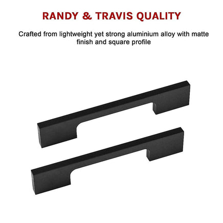 5 x 96mm Kitchen Handle Cabinet Cupboard Door Drawer Handles square Black furniture pulls Furniture Kings Warehouse