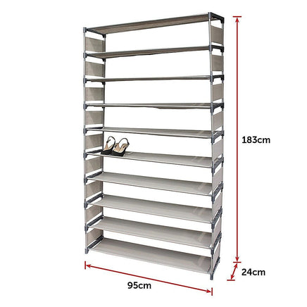 50 Pairs 10 Tiers Shoe Rack Furniture Kings Warehouse