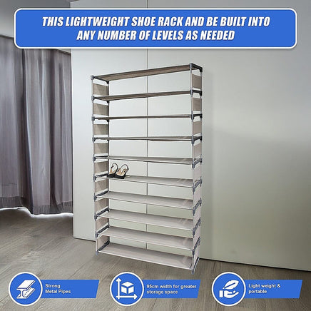 50 Pairs 10 Tiers Shoe Rack Furniture Kings Warehouse