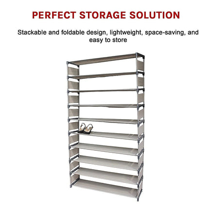 50 Pairs 10 Tiers Shoe Rack Furniture Kings Warehouse