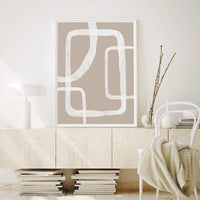50cmx70cm Abstract White Lines 2 Sets White Frame Canvas Wall Art Kings Warehouse