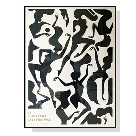 50cmx70cm Jazz Festival Black Frame Canvas Wall Art Kings Warehouse