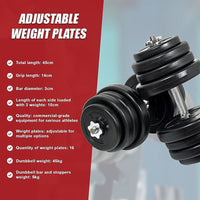 50KG Dumbbell Adjustable Weight Set Sports & Fitness Kings Warehouse