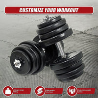 50KG Dumbbell Adjustable Weight Set Sports & Fitness Kings Warehouse