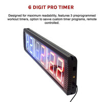 6 Digit Digital Timer Interval Fitness Clock Sports & Fitness Kings Warehouse
