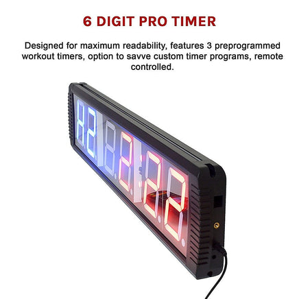 6 Digit Digital Timer Interval Fitness Clock Sports & Fitness Kings Warehouse