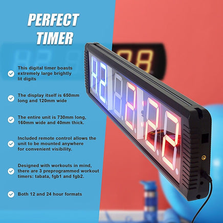 6 Digit Digital Timer Interval Fitness Clock Sports & Fitness Kings Warehouse