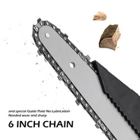 6" Mini Cordless Electric Chainsaw 2X Battery Powered Wood Cutter Rechargeable BestSellers Kings Warehouse