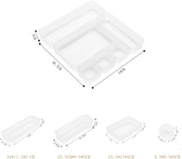 6 Pack Frosted plastic dresser and desk drawer storage rack for make-up brushes and kitchen Kings Warehouse
