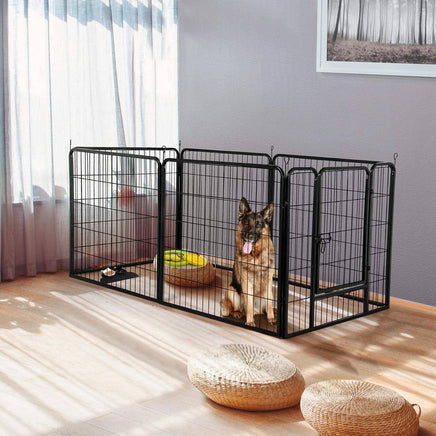 6 Panel Pet Dog Cat Bunny Puppy Play pen Playpen 60x80 cm Exercise Cage Dog Panel Fence coops & hutches Kings Warehouse