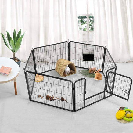 6 Panel Pet Dog Cat Bunny Puppy Play pen Playpen 60x80 cm Exercise Cage Dog Panel Fence coops & hutches Kings Warehouse