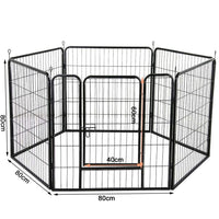 6 Panel Pet Dog Cat Bunny Puppy Play pen Playpen 80x80cm Exercise Cage Dog Panel Fence coops & hutches Kings Warehouse