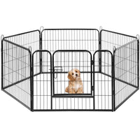 6 Panel Pet Dog Cat Bunny Puppy Play pen Playpen 80x80cm Exercise Cage Dog Panel Fence coops & hutches Kings Warehouse