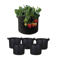 6 Pck 5 Gallon Fabric Flower Pots 19L Garden Planter Bags Black Felt Root Pouch Home & Garden Kings Warehouse 