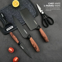 6 pieces Kitchen Knife Set Everich Chef Knives Stainless Steel Nonstick Scissor Cutting Board Home & Garden Kings Warehouse