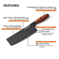 6 pieces Kitchen Knife Set Everich Chef Knives Stainless Steel Nonstick Scissor Cutting Board Home & Garden Kings Warehouse