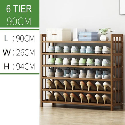 6 Tier Tower Bamboo Wooden Shoe Rack Corner Shelf Stand Storage Organizer Furniture Kings Warehouse