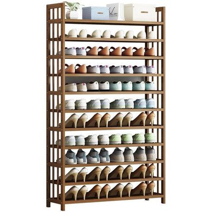6 Tier Tower Bamboo Wooden Shoe Rack Corner Shelf Stand Storage Organizer Furniture Kings Warehouse