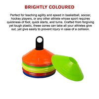60 Pack Sports Training Discs Markers Cones Soccer AFL Exercise Personal Fitness Sports & Fitness Kings Warehouse