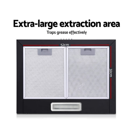 600mm Range Hood 60cm Rangehood Black Appliances Kings Warehouse