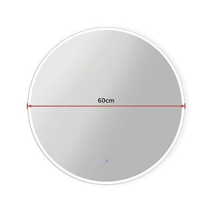 60cm LED Wall Mirror Bathroom Mirrors Light Decor Round Health & Beauty Kings Warehouse