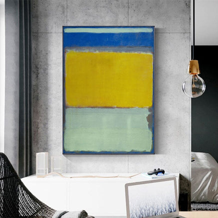 60cmx90cm Blue Yellow Green By Mark Rothko Black Frame Canvas Wall Art Kings Warehouse
