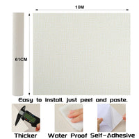 61cm x 10m beige Wallpaper Decor Faux Grasscloth Paper Wall Paper Self Adhesive Removable Kings Warehouse
