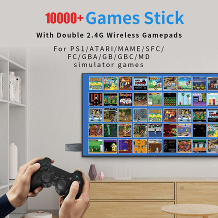 64G 4K 10000+ Retro Games Stick TV Video Game Console HDMI 2 Wireless Controller Baby & Kids Kings Warehouse