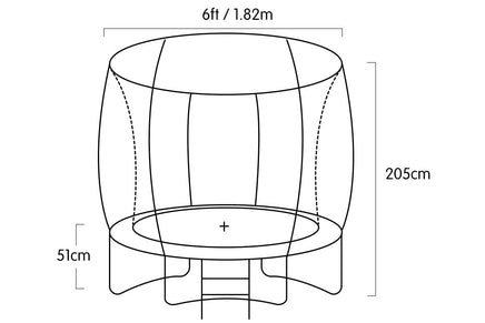 6ft Trampoline Round Free Pad Cover Spring Mat Net Safety Net Enclosure Rainbow Kings Warehouse