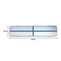 6m Inflatable Air Track Gym Mat Airtrack Tumbling Gymnastics Tumbling with Pump Sports & Fitness Kings Warehouse