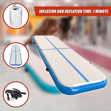 6m Inflatable Air Track Gym Mat Airtrack Tumbling Gymnastics Tumbling with Pump Sports & Fitness Kings Warehouse