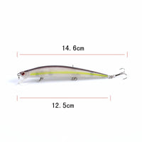 6x Popper Minnow 12.5cm Fishing Lure Lures Surface Tackle Fresh Saltwater Kings Warehouse