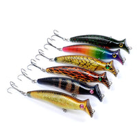 6x Popper Poppers 12.4cm Fishing Lure Lures Surface Tackle Fresh Saltwater Kings Warehouse