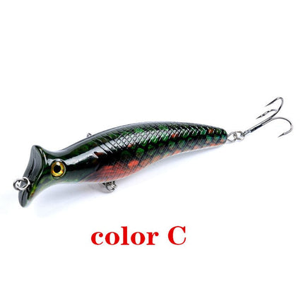 6x Popper Poppers 12.4cm Fishing Lure Lures Surface Tackle Fresh Saltwater Kings Warehouse
