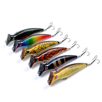 6x Popper Poppers 12.4cm Fishing Lure Lures Surface Tackle Fresh Saltwater Kings Warehouse