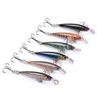 6x Popper Poppers 5cm Minnow Fishing Lure Lures Surface Tackle Fresh Saltwater Kings Warehouse 