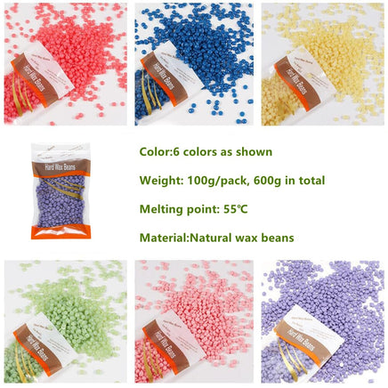 6x100g Hard Wax Beans Remover With 20 Wooden Sticks Kings Warehouse