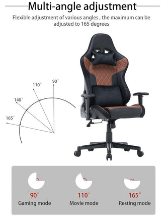 7 RGB Lights Bluetooth Speaker Gaming Chair Ergonomic Racing chair 165° Reclining Gaming Seat 4D Armrest Footrest Black Furniture Kings Warehouse