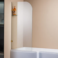 700 x 1450mm Frameless Bath Panel 10mm Glass Shower Screen By Della Francesca Furniture Kings Warehouse